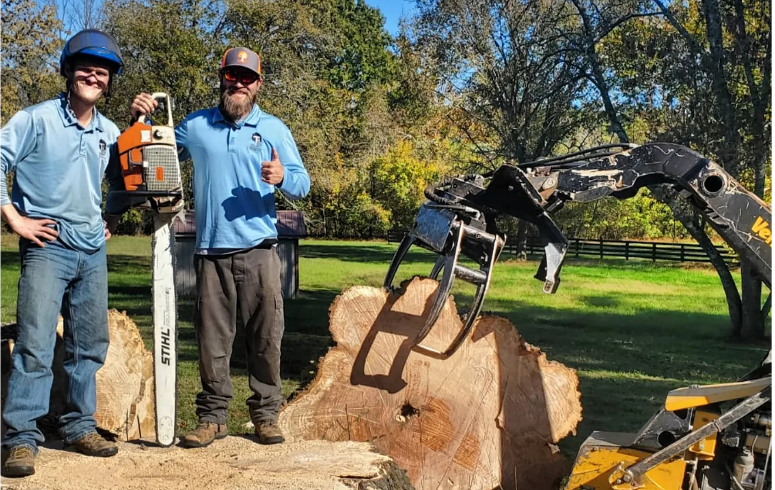 Owner and employee of TN Tree Preservation holding chainsaw